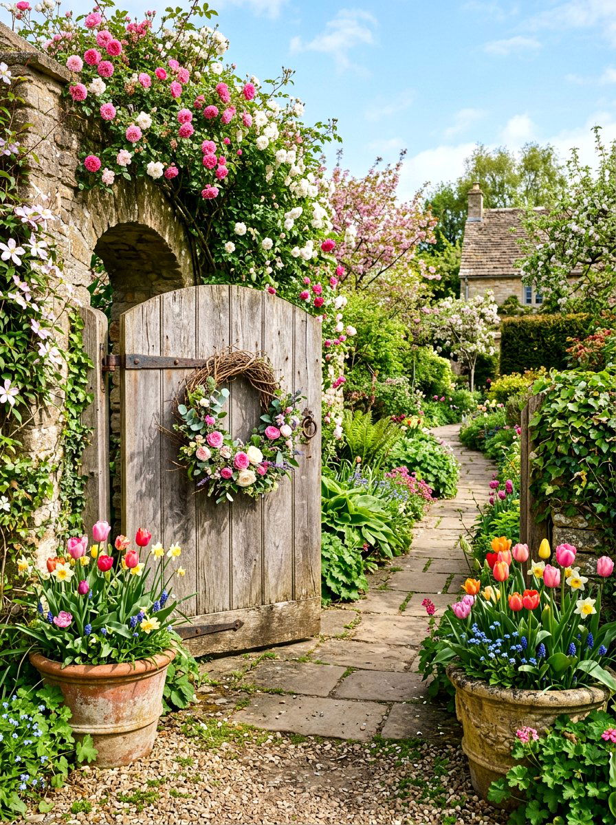 Spring Garden Gate - 25 Spring Rustic Decor Ideas