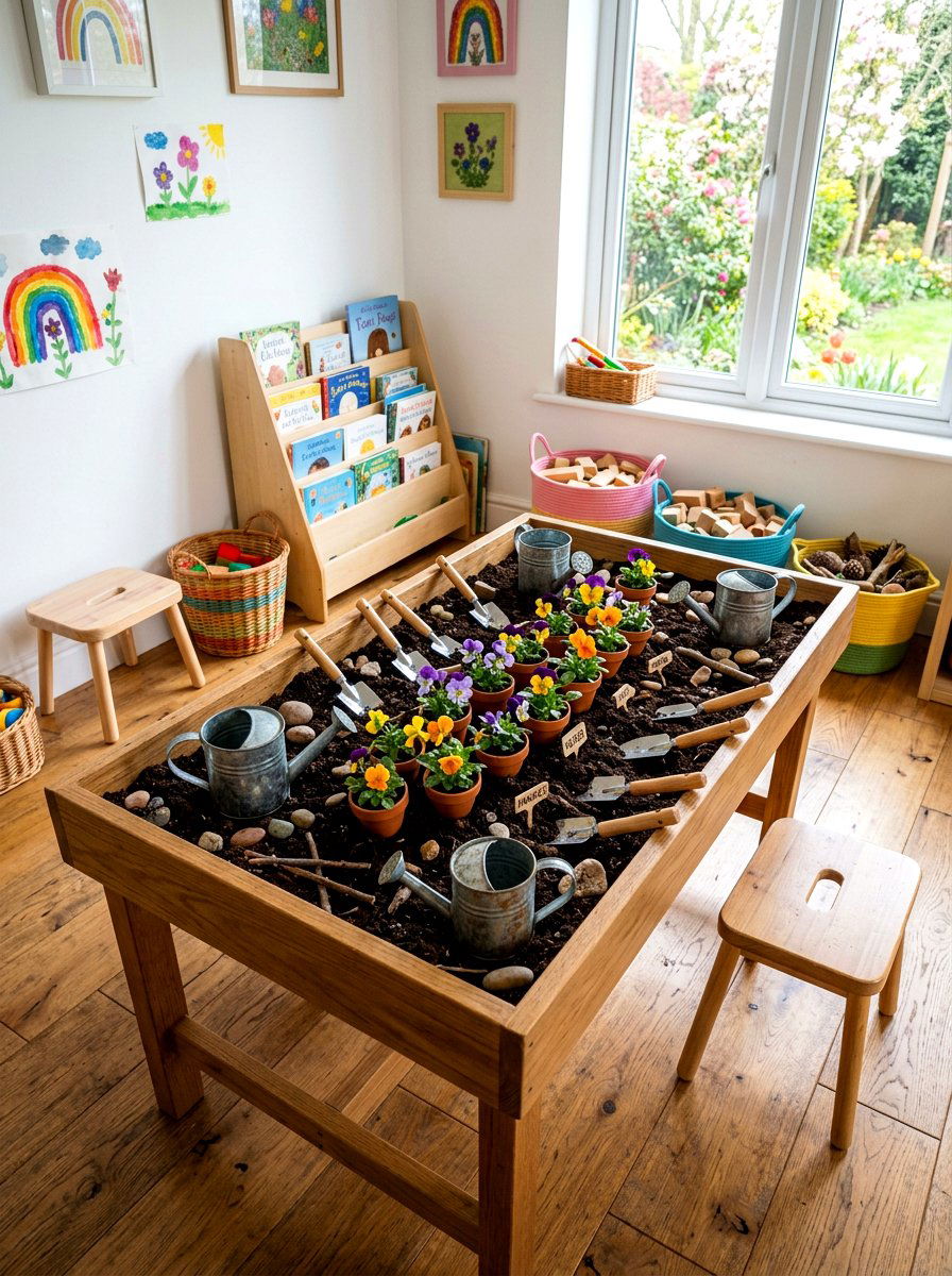 Spring Garden Sensory Table - 25 Spring Nature Table Ideas for Kids