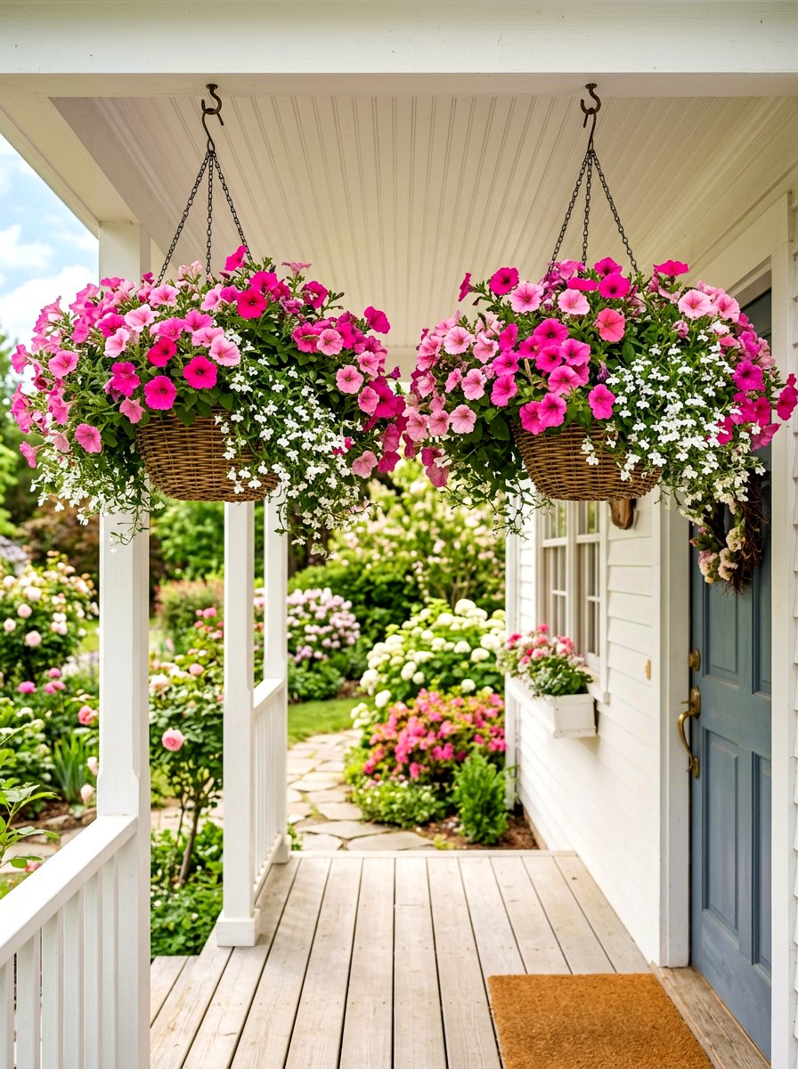 Spring Hanging Basket - 25 Spring Front Yard Planter Ideas