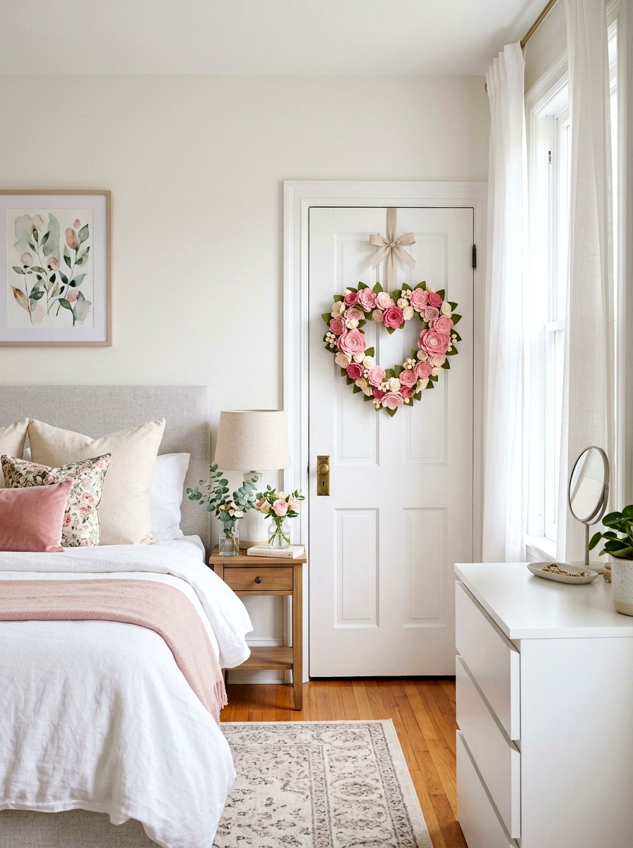 Spring Heart Wreath - 25 Spring Felt Wreath Ideas