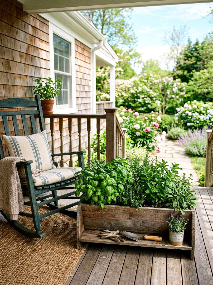 Spring Herb Garden - 25 Spring Porch Rocker Decor Ideas