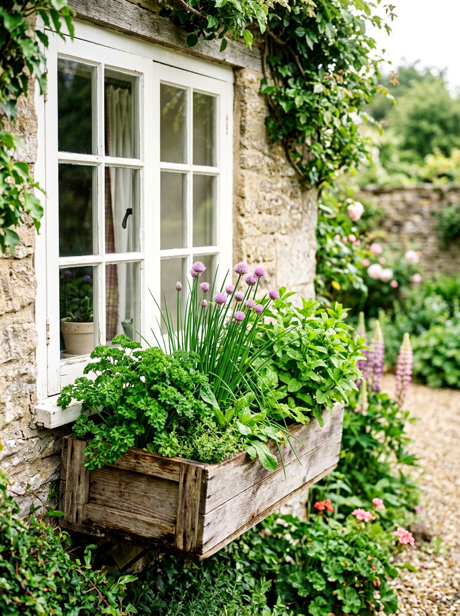 Spring Herb Window Box - 25 Spring Window Box Ideas