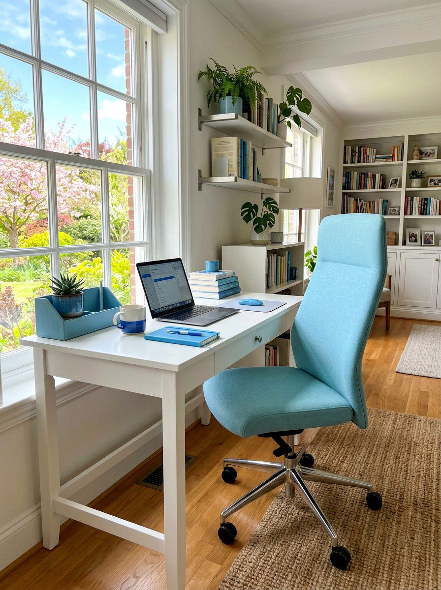 Spring Home Office - 25 Spring Robin Egg Decor Ideas