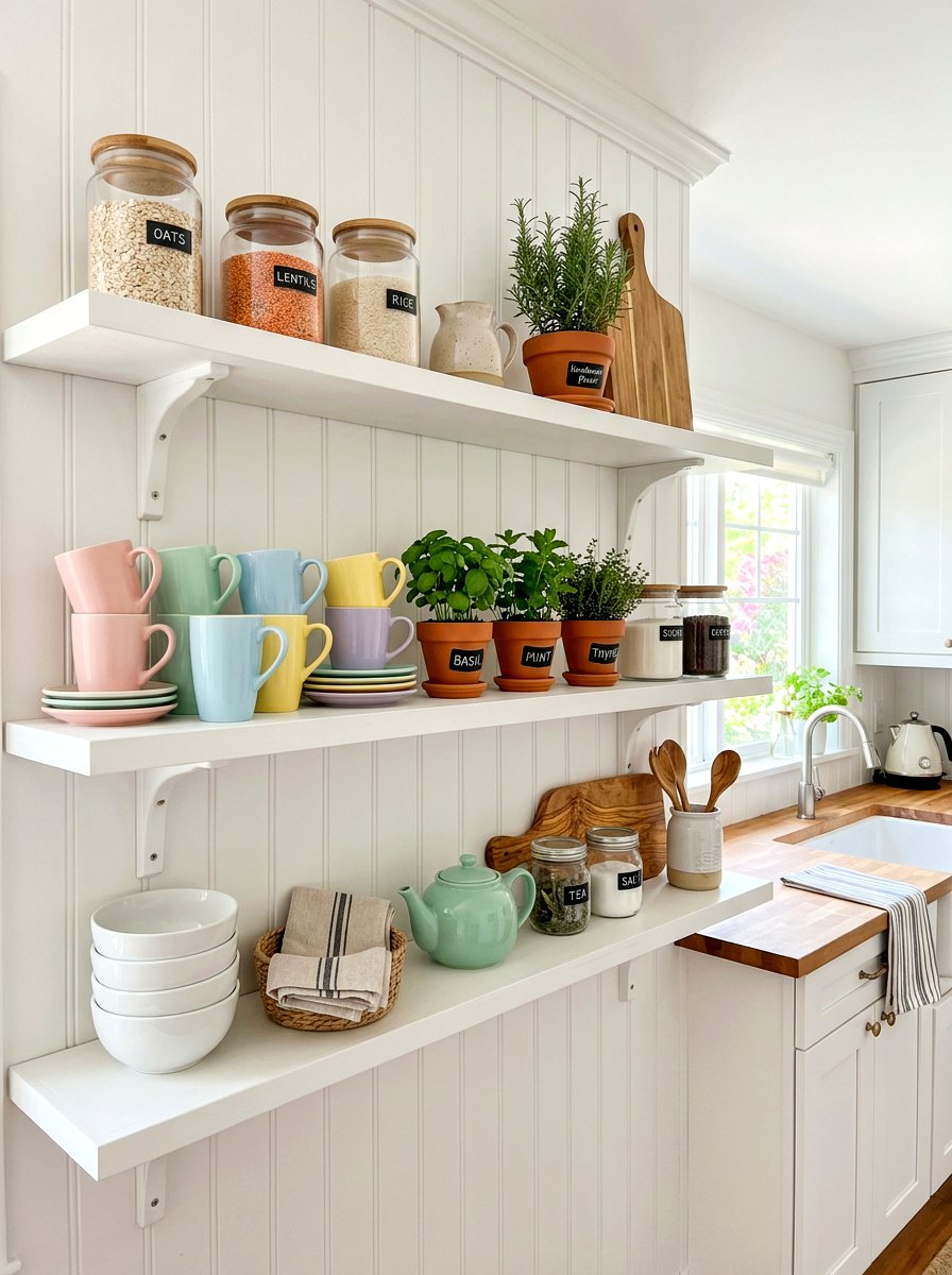 Spring Kitchen Shelving - 25 Spring Boutique Decor Ideas