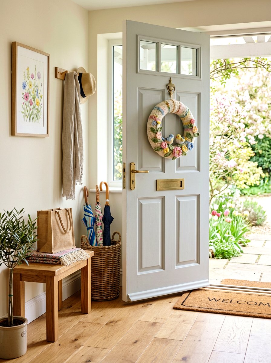 Spring Knit Wreath - 25 Spring Knit Decor Ideas