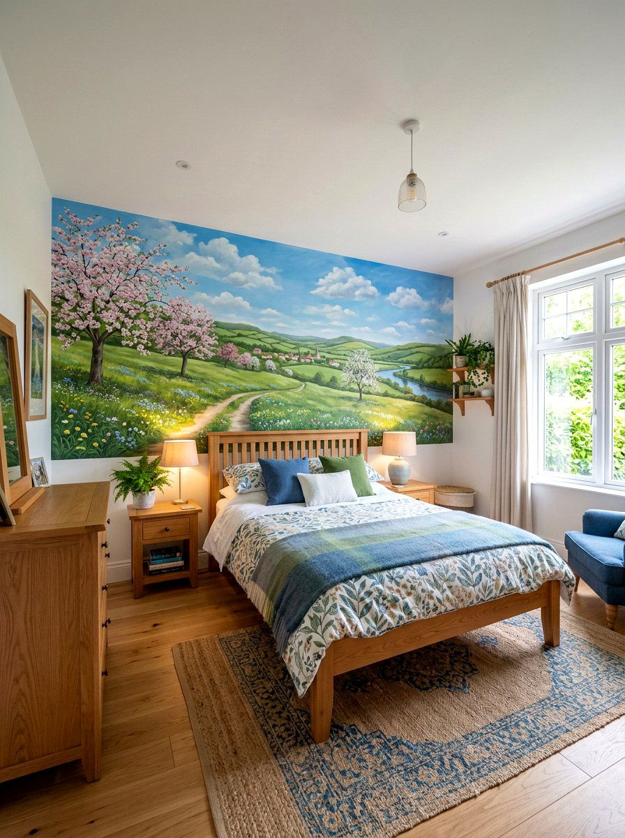 Spring Landscape Mural - 25 Spring Toddler Room Decor Ideas