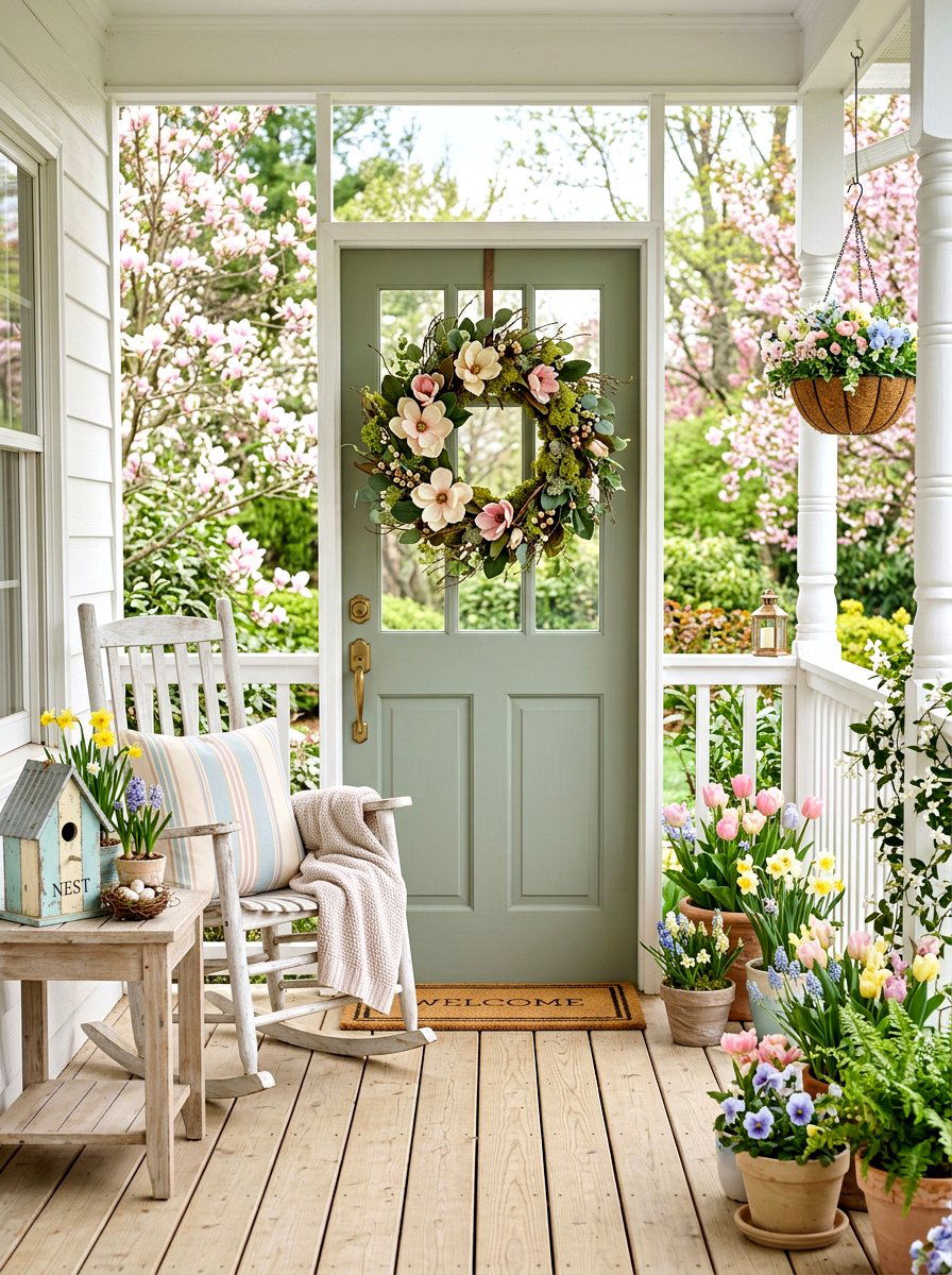 25 Elegant Spring Magnolia Wreath Ideas for Your Front Door