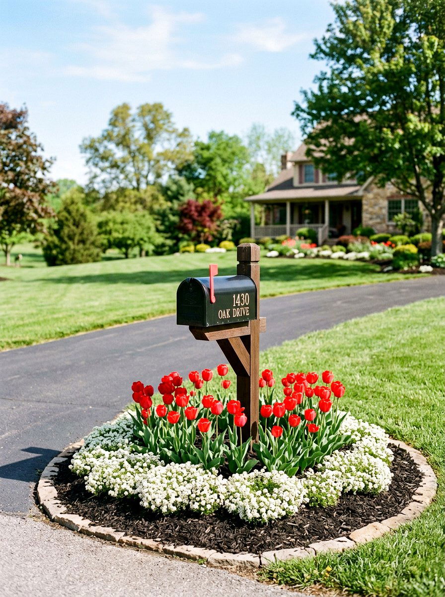 Spring Mailbox Flower Bed - 25 Spring Driveway Decor Ideas