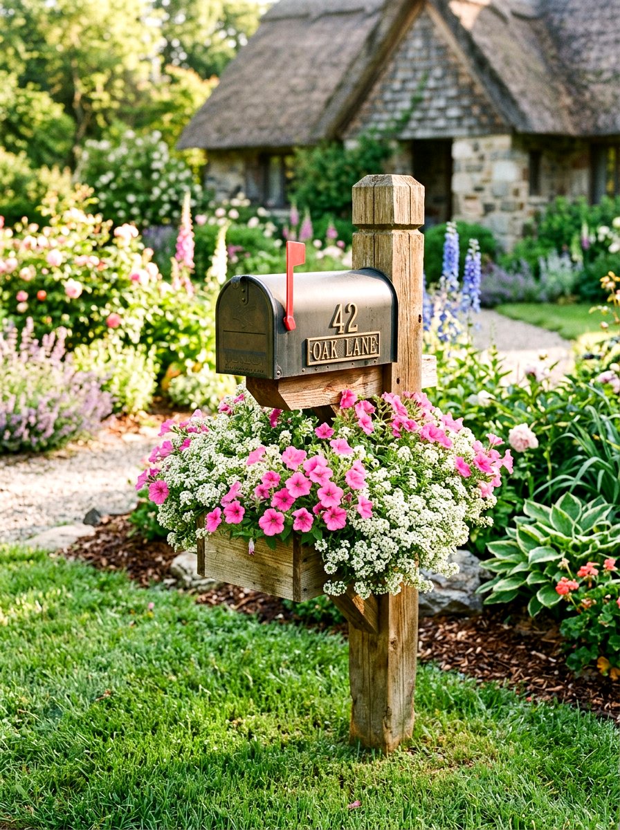 Spring Mailbox Planter - 25 Spring Mailbox Post Decor Ideas