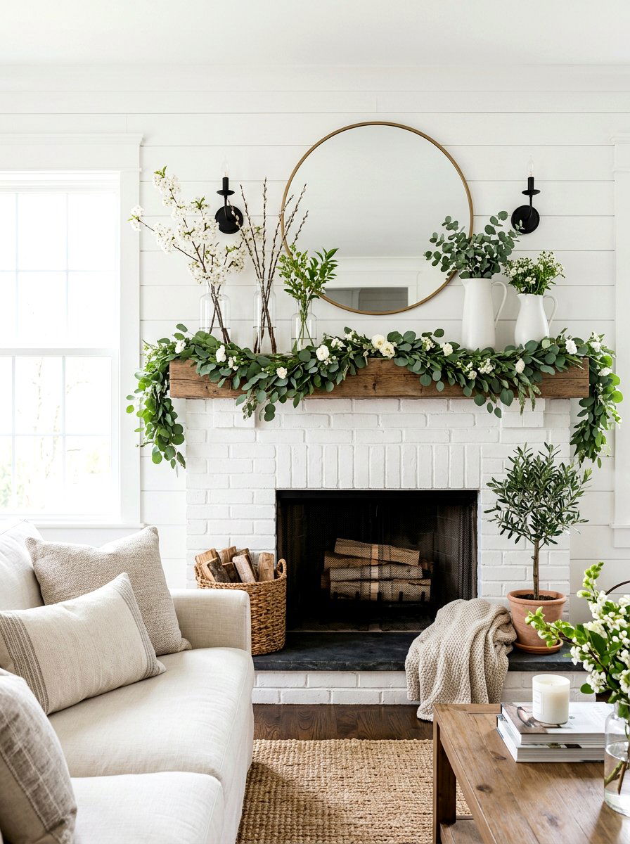 Spring Mantel Decor - 25 Spring Home Tour Ideas