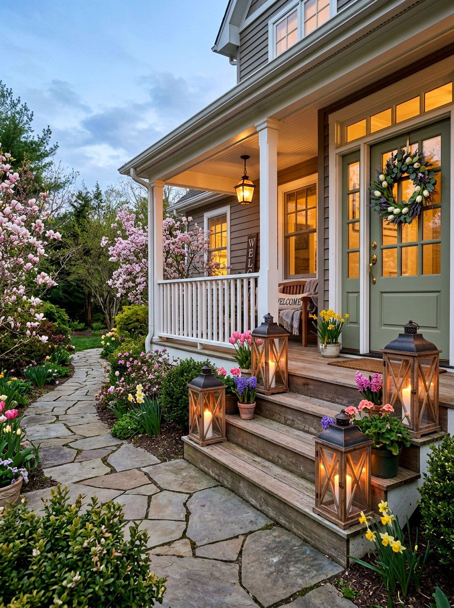 Spring Outdoor Lantern - 25 Spring Rustic Decor Ideas