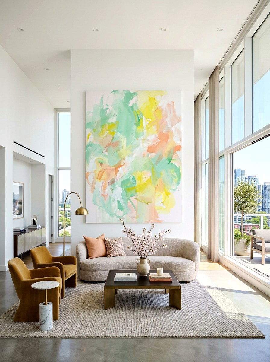 Spring Pastel Abstract Art - 25 Spring Canvas Art Ideas