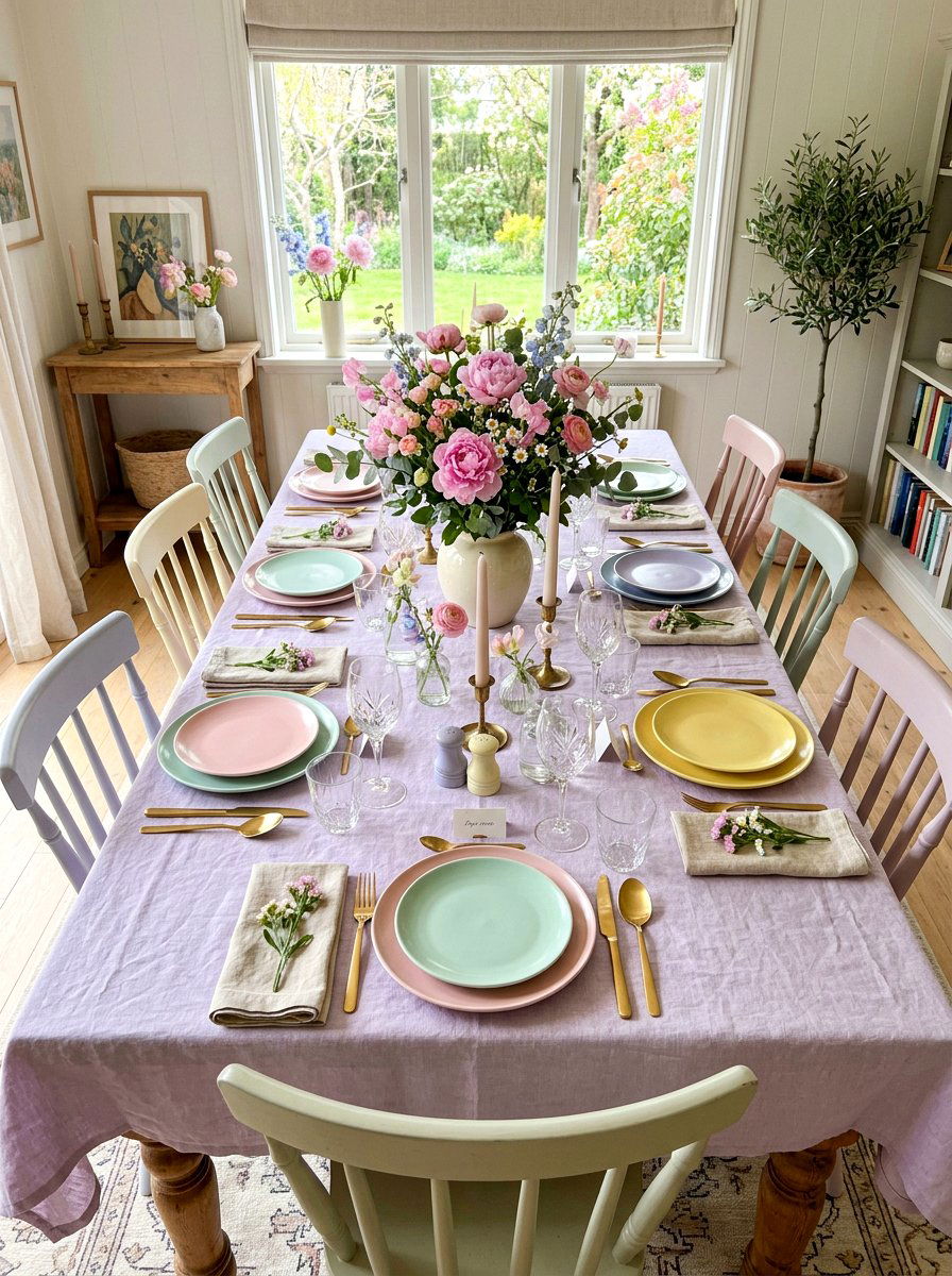 Spring Pastel Tablescape - 25 Spring Pastel Decor Ideas