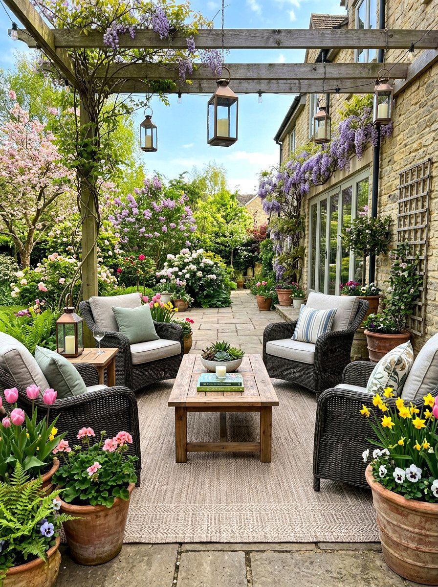 Spring Patio Seating - 25 Spring Rustic Decor Ideas