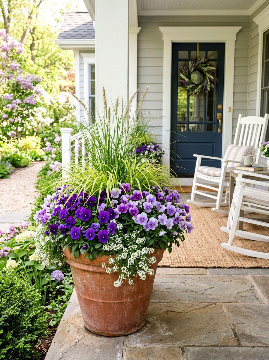 Spring Porch Planter - 25 Spring Patio Door Decor Ideas