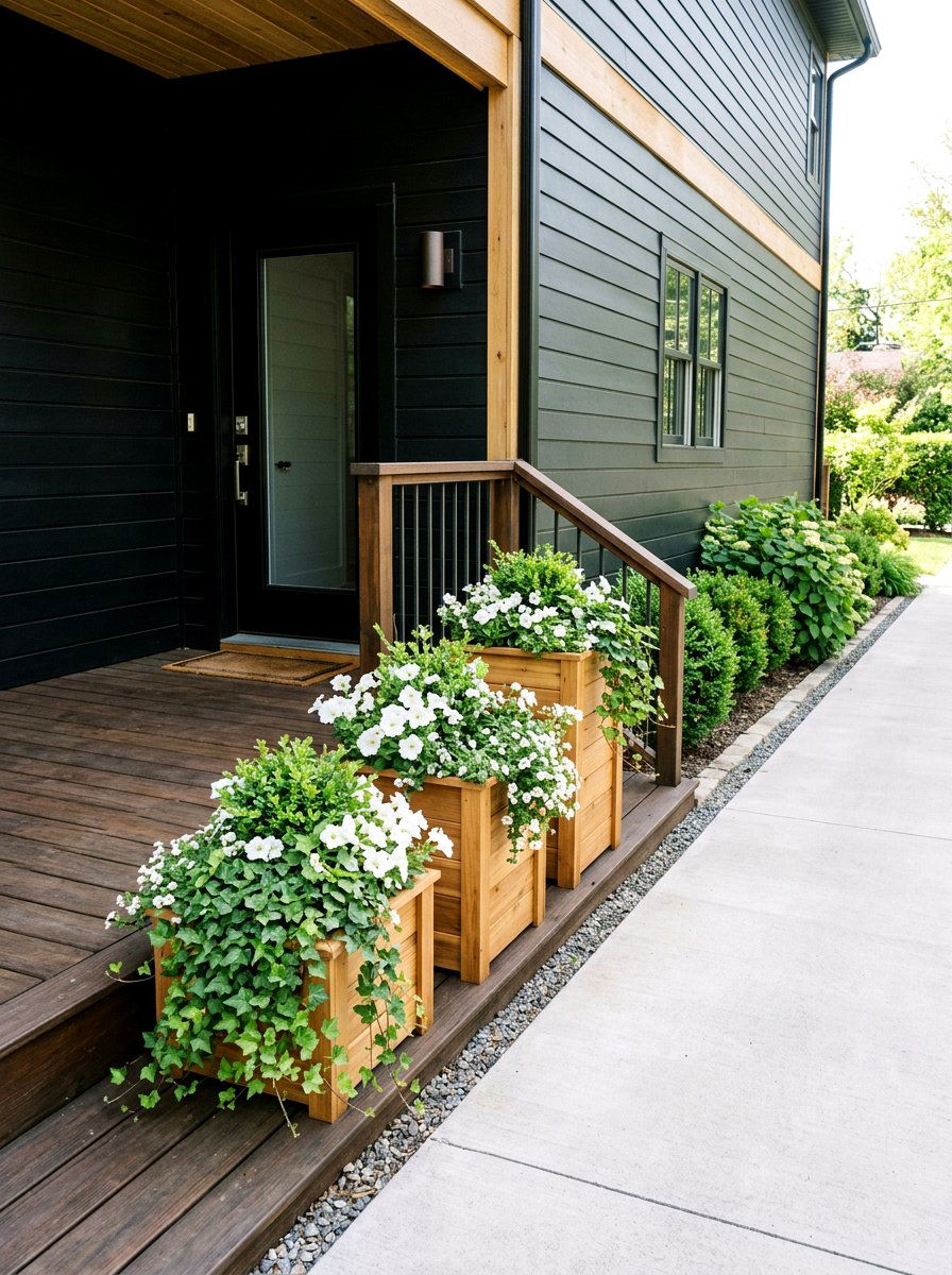 Spring Porch Planter Near Driveway - 25 Spring Driveway Decor Ideas