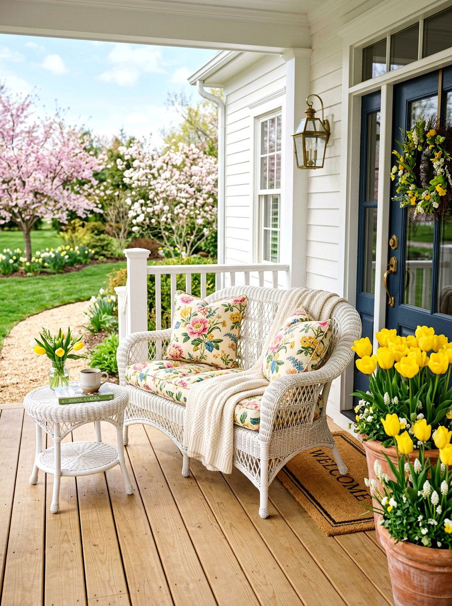 Spring Porch Seating - 25 Spring Boho Decor Ideas