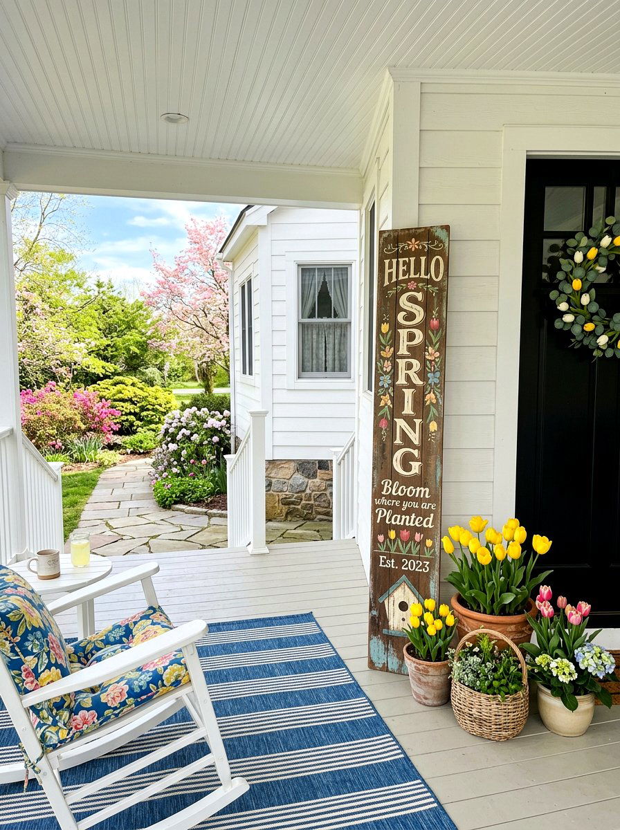 Spring Porch Sign - 25 Spring Sign Decor Ideas