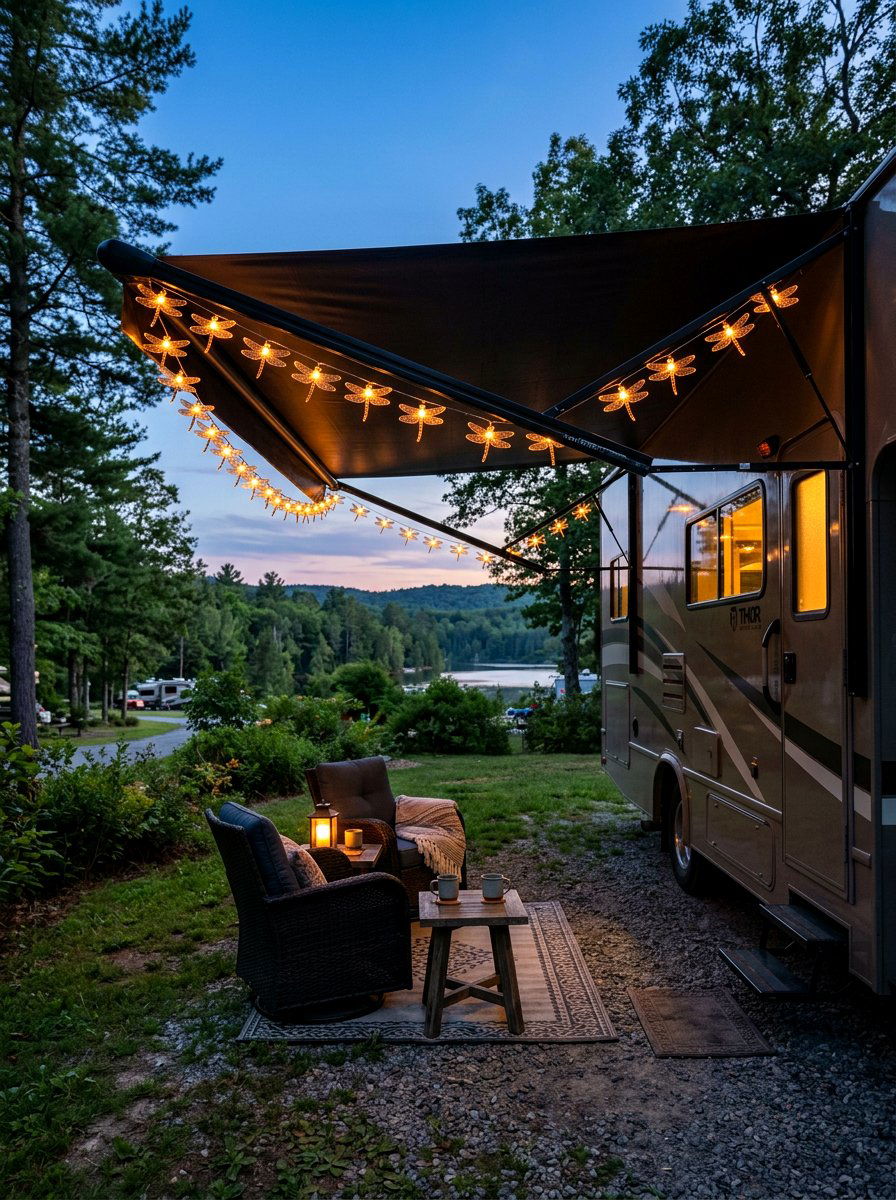 Spring RV Awning Light - 25 Spring RV Decor Ideas