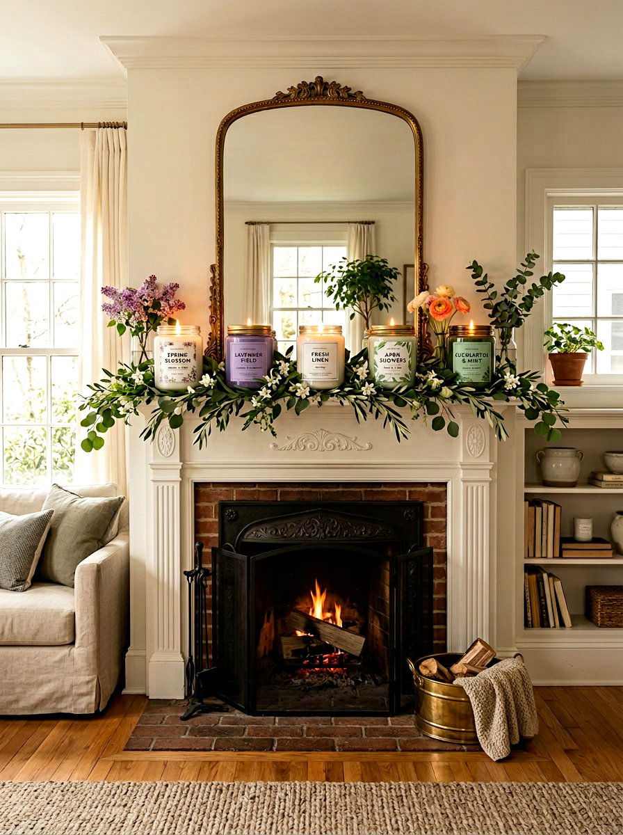 Spring Scented Candles - 25 Spring Rental Friendly Decor Ideas