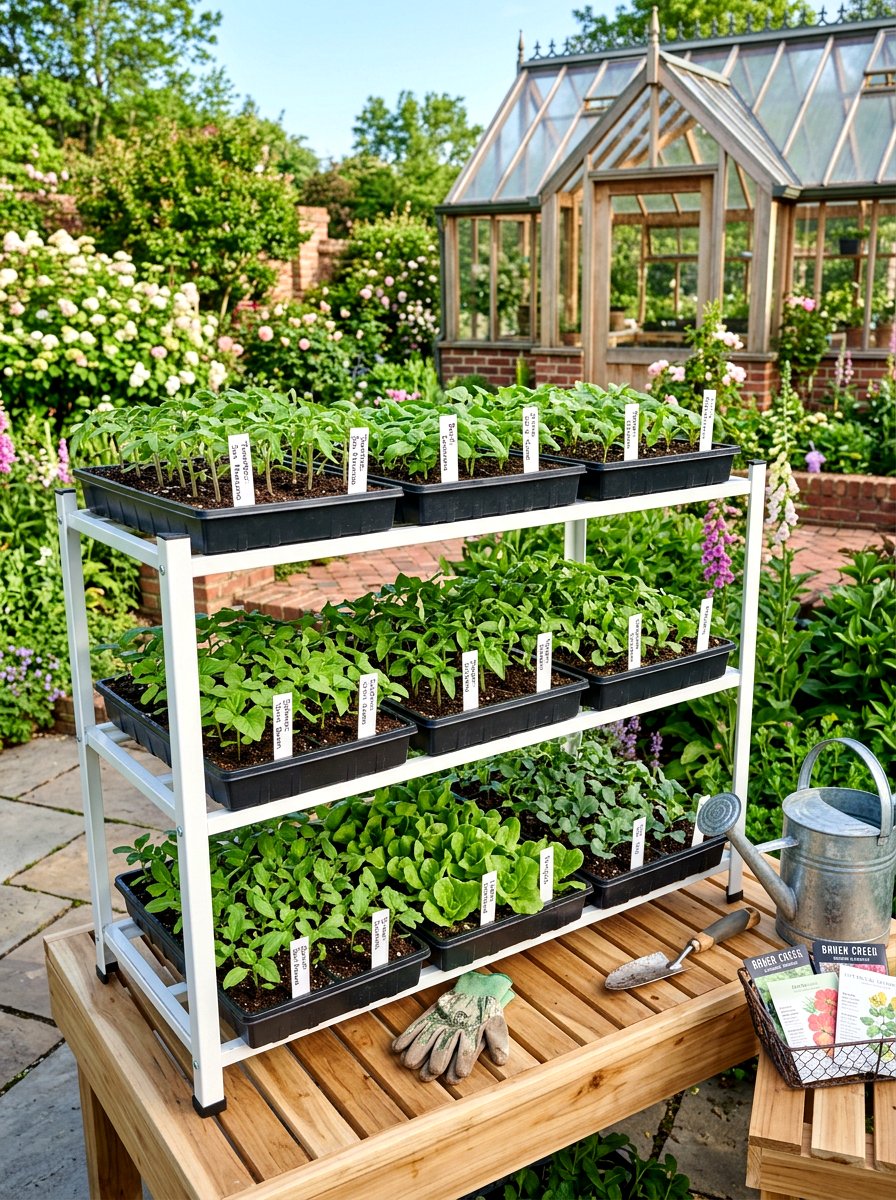Spring Seed Starting Station - 25 Spring Greenhouse Display Ideas