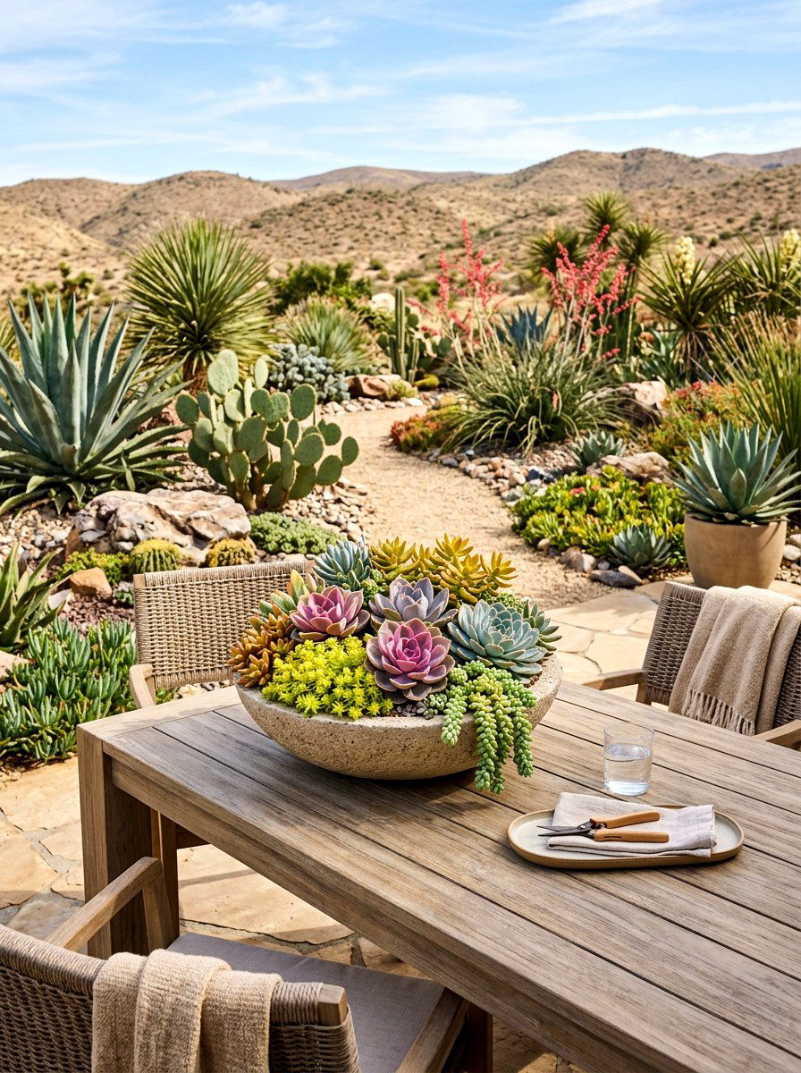 Spring Succulent Garden - 25 Spring Front Yard Planter Ideas