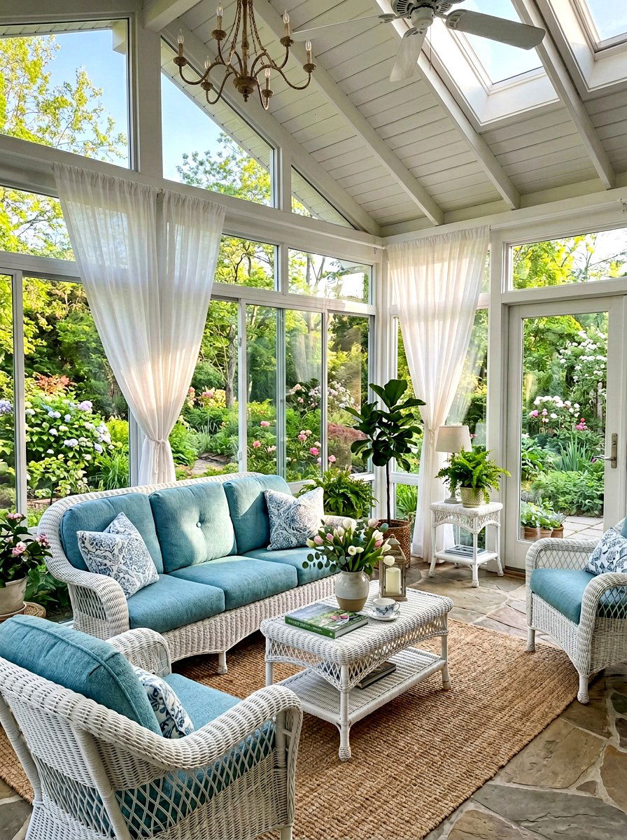 Spring Sunroom - 25 Spring Robin Egg Decor Ideas