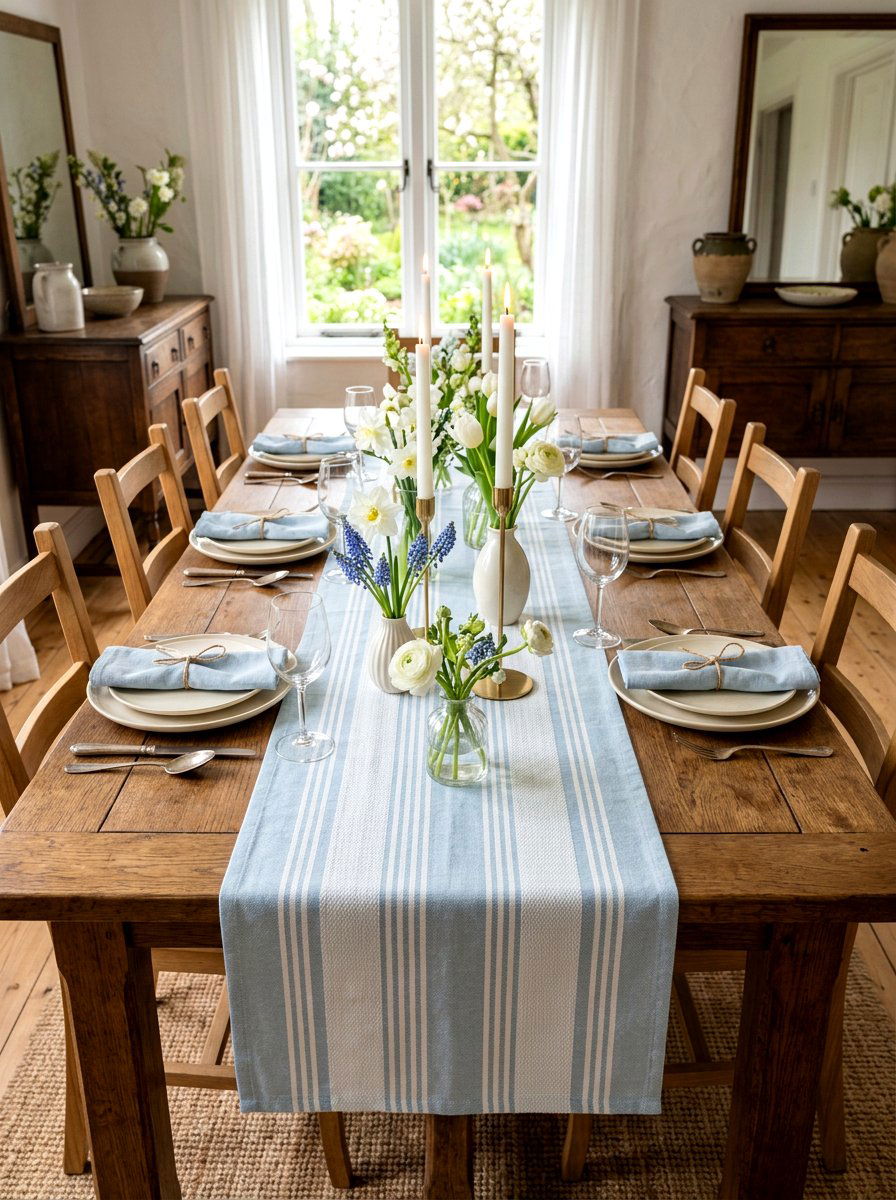 Spring Table Runner - 25 Spring Dining Room Decor Ideas