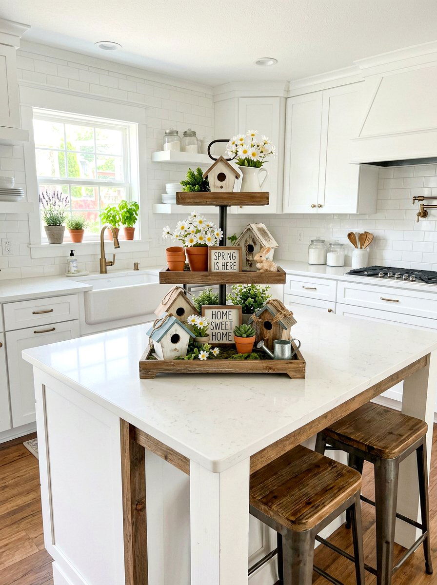 Spring Tiered Tray - 25 Spring Display Ideas