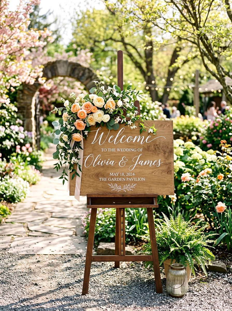 Spring Wedding Welcome Sign - 25 Spring Wedding Decor Ideas