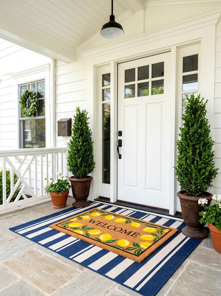 Spring Welcome Mat - 25 Front Yard Spring Decor Ideas