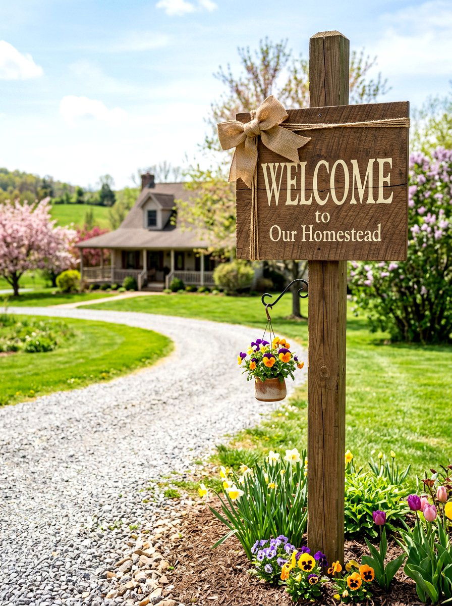 Spring Welcome Sign For Driveway - 25 Spring Driveway Decor Ideas