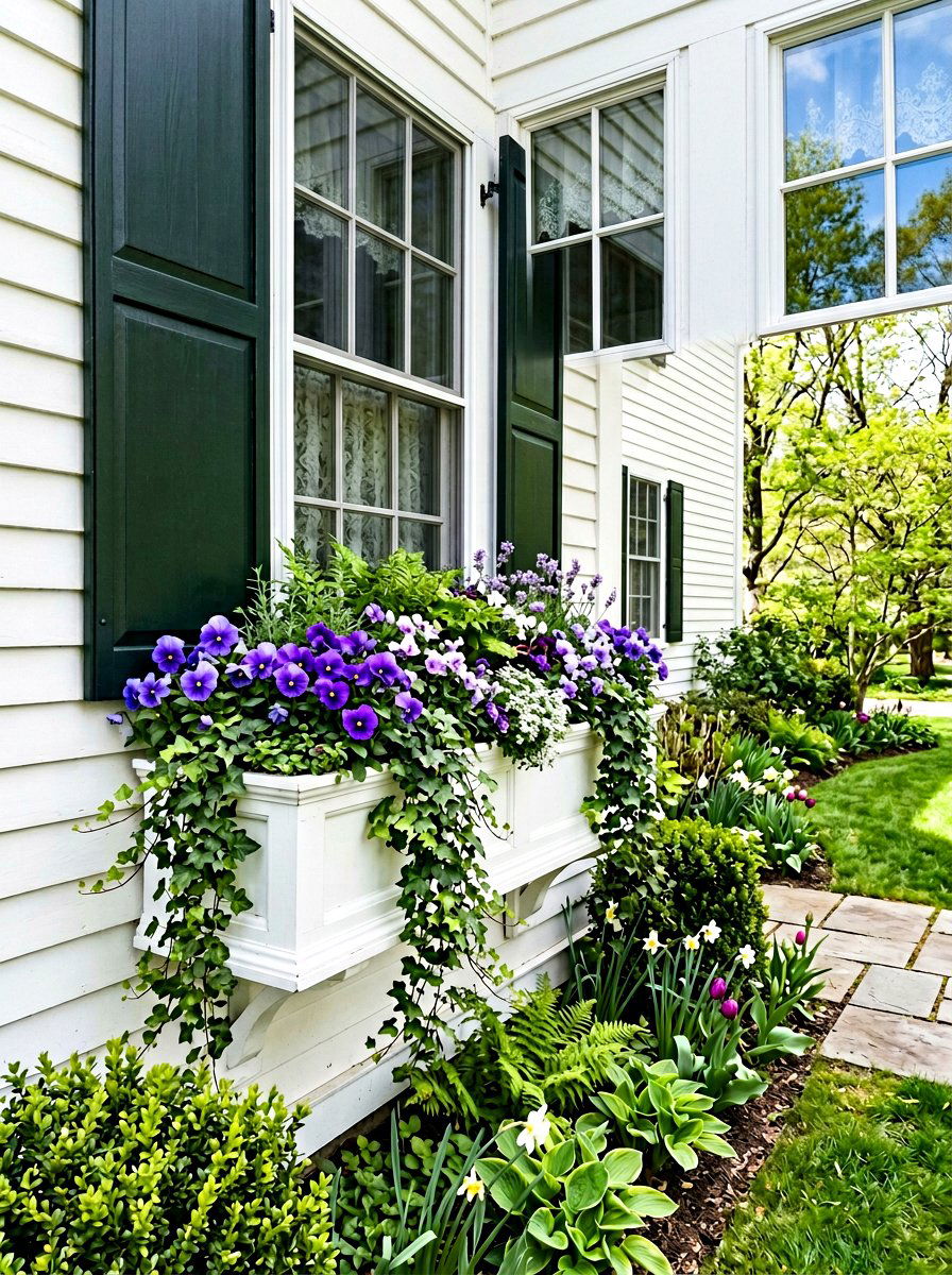 Spring Window Box - 25 Spring Front Yard Planter Ideas