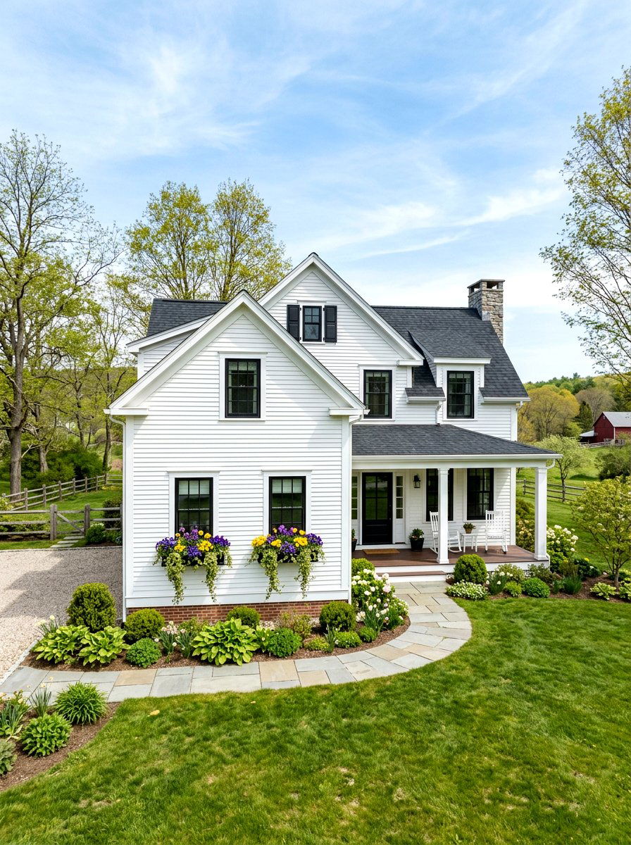 Spring Window Box Flower Display - 25 Spring Farmhouse Decor Ideas