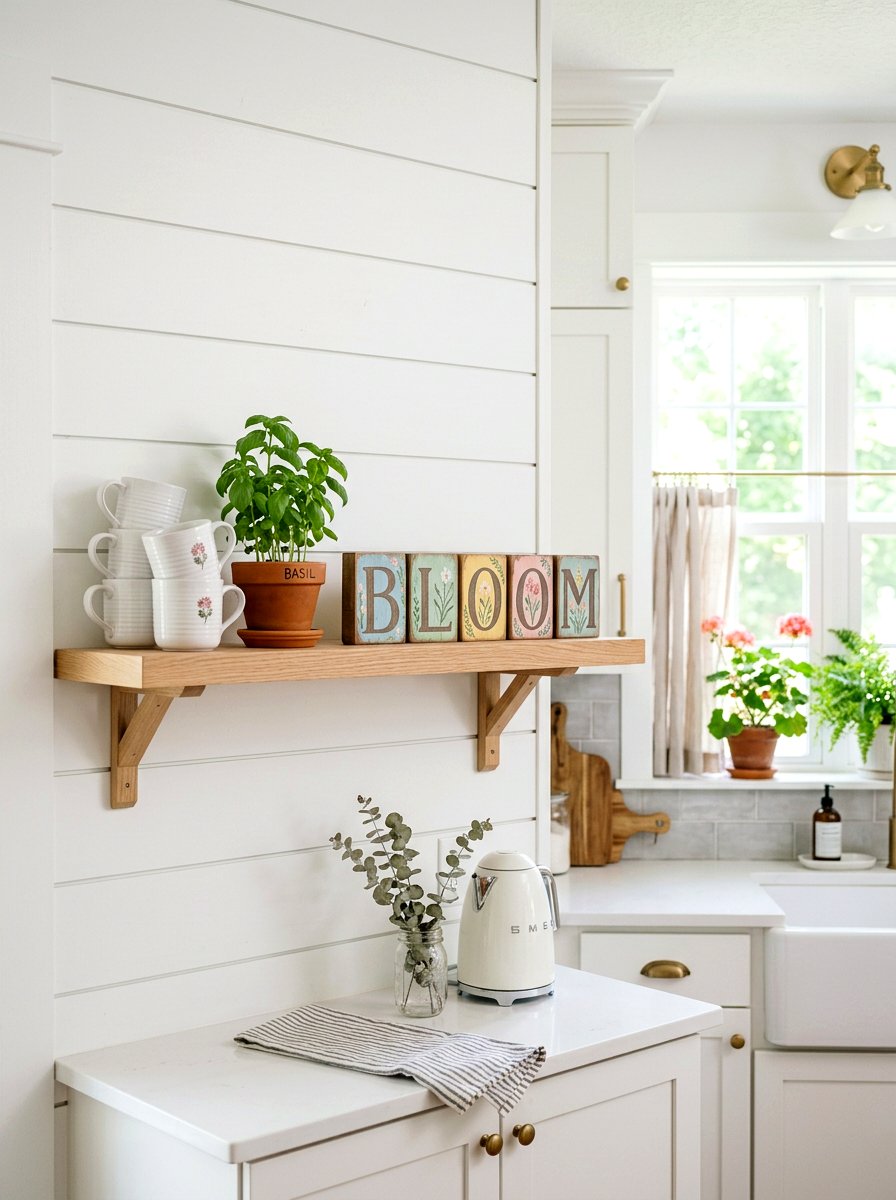 Spring Wood Block Signs - 25 Spring Dollar Tree Decor Ideas