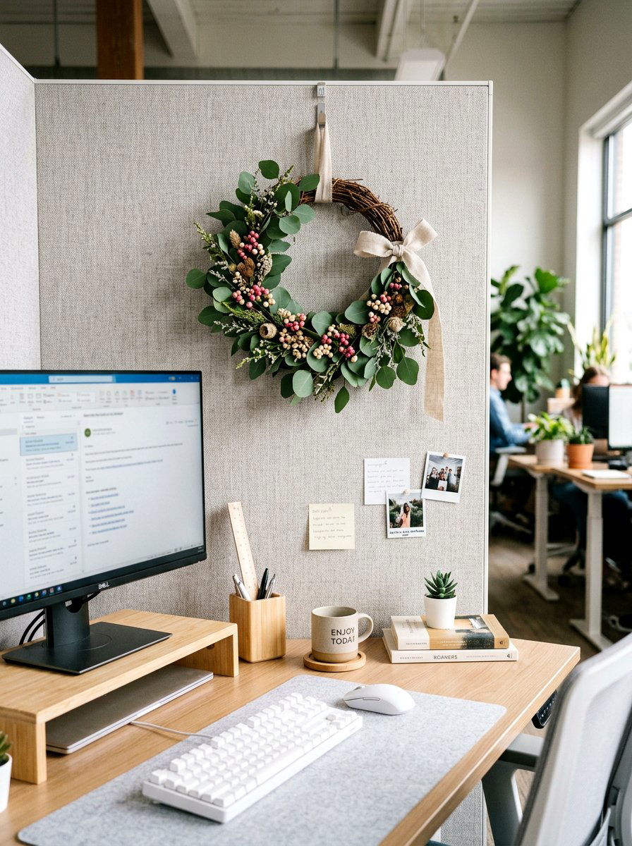 Spring Wreath - 25 Spring Cubicle Decor Ideas