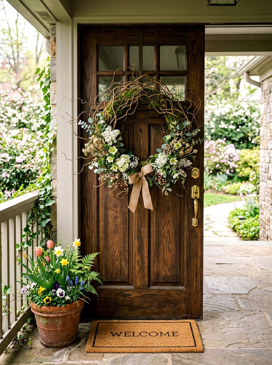 Spring Wreath - 25 Spring Curly Willow Branch Ideas