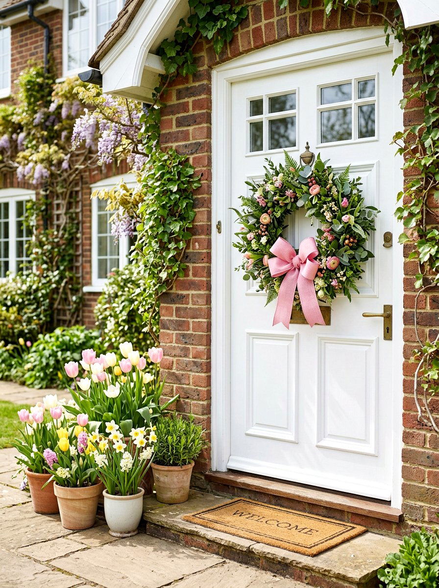 Spring Wreath Bow - 25 Spring Bow Decor Ideas