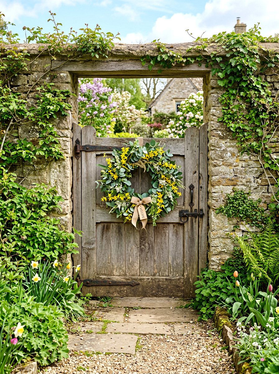 Spring Wreath Decor - 25 Spring Garden Party Ideas