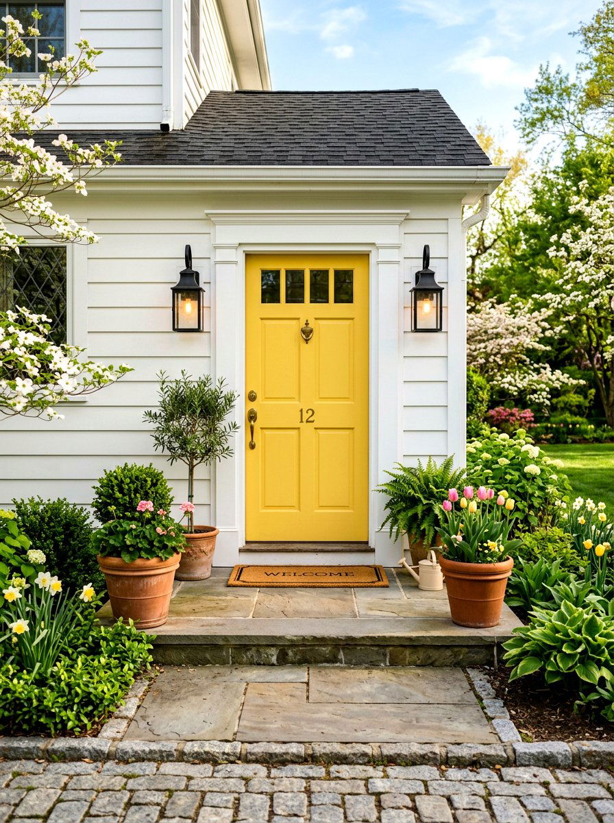 Spring Yellow Front Door - 25 Spring Butter Yellow Decor Ideas