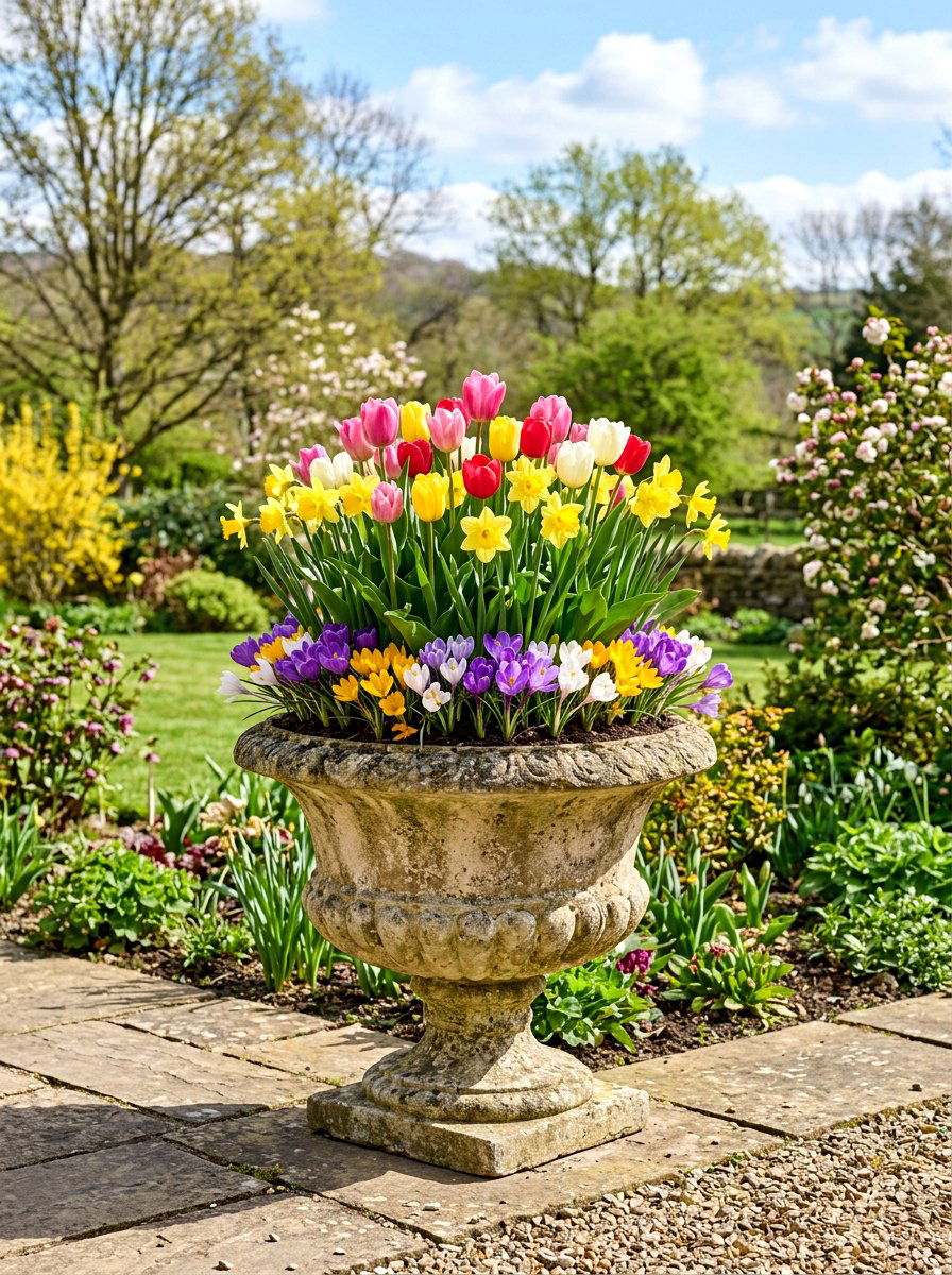 Spring bulb lasagna planter - 25 Spring Bulb Garden Ideas