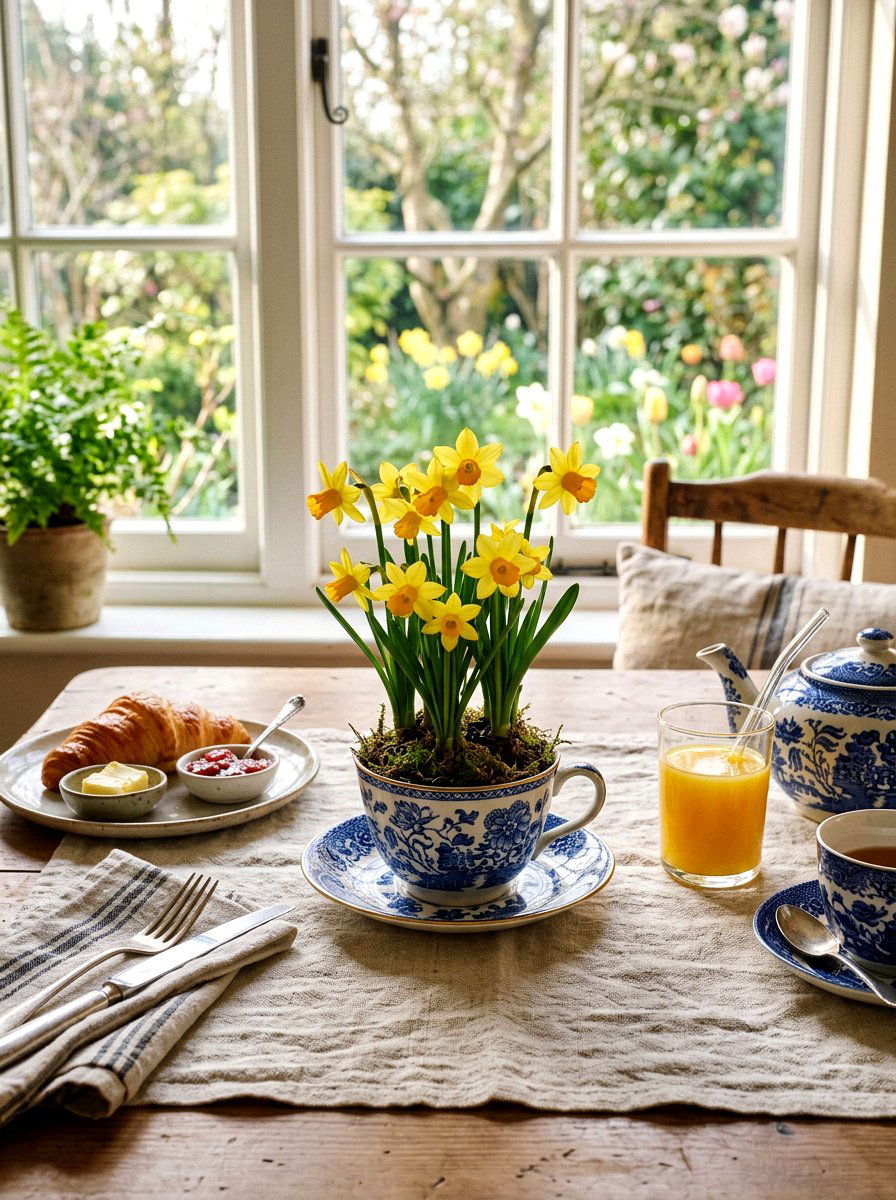 Spring bulb teacup forced - 25 Spring Teacup Planter Ideas