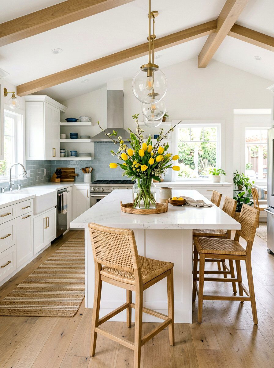 Spring floral centerpiece - 25 Spring Kitchen Refresh Ideas