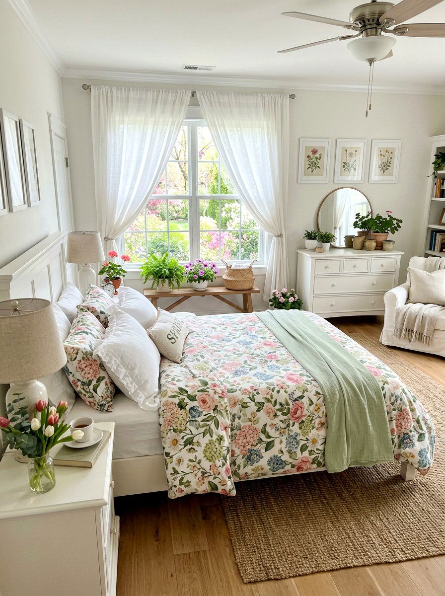 Spring garden theme bedroom - 25 Spring Traditional Decor Ideas