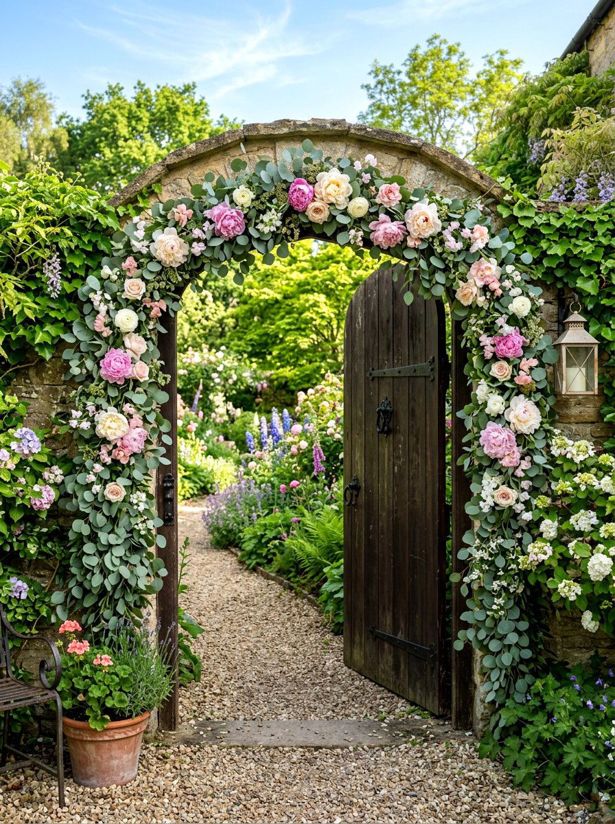 Spring garland garden gate - 25 Spring Garden Gate Decor Ideas