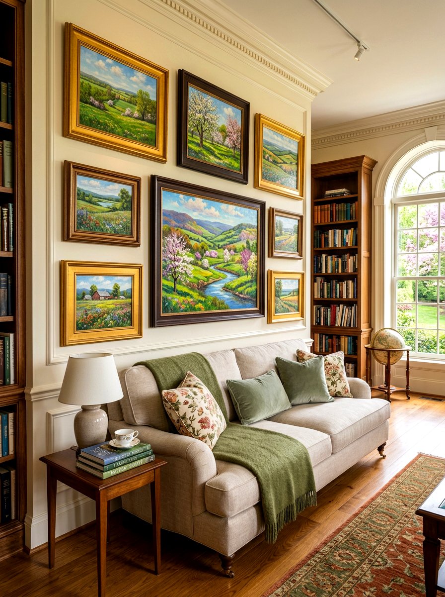 Spring landscape paintings - 25 Spring Library Decor Ideas