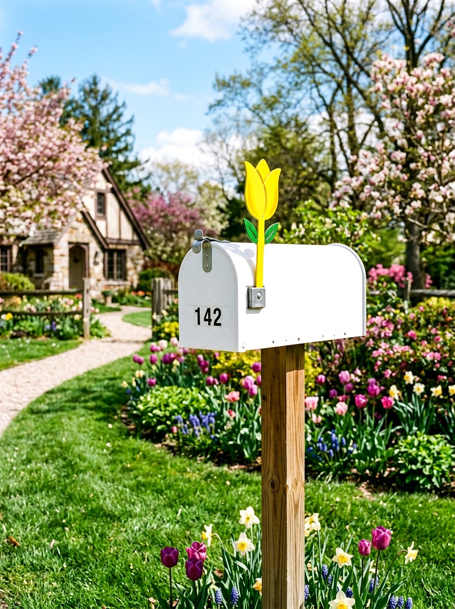 Spring mailbox flags - 25 Spring Mailbox Decor Ideas