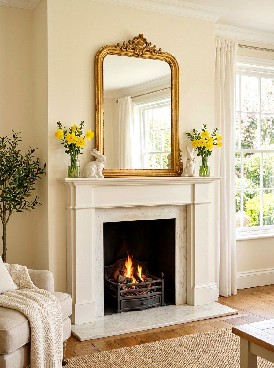 Spring mantel mirror - 25 Spring Mirror Decor Ideas