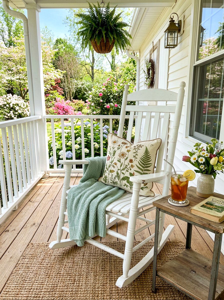 Spring porch rocking chair - 25 Spring Porch Corner Decor Ideas