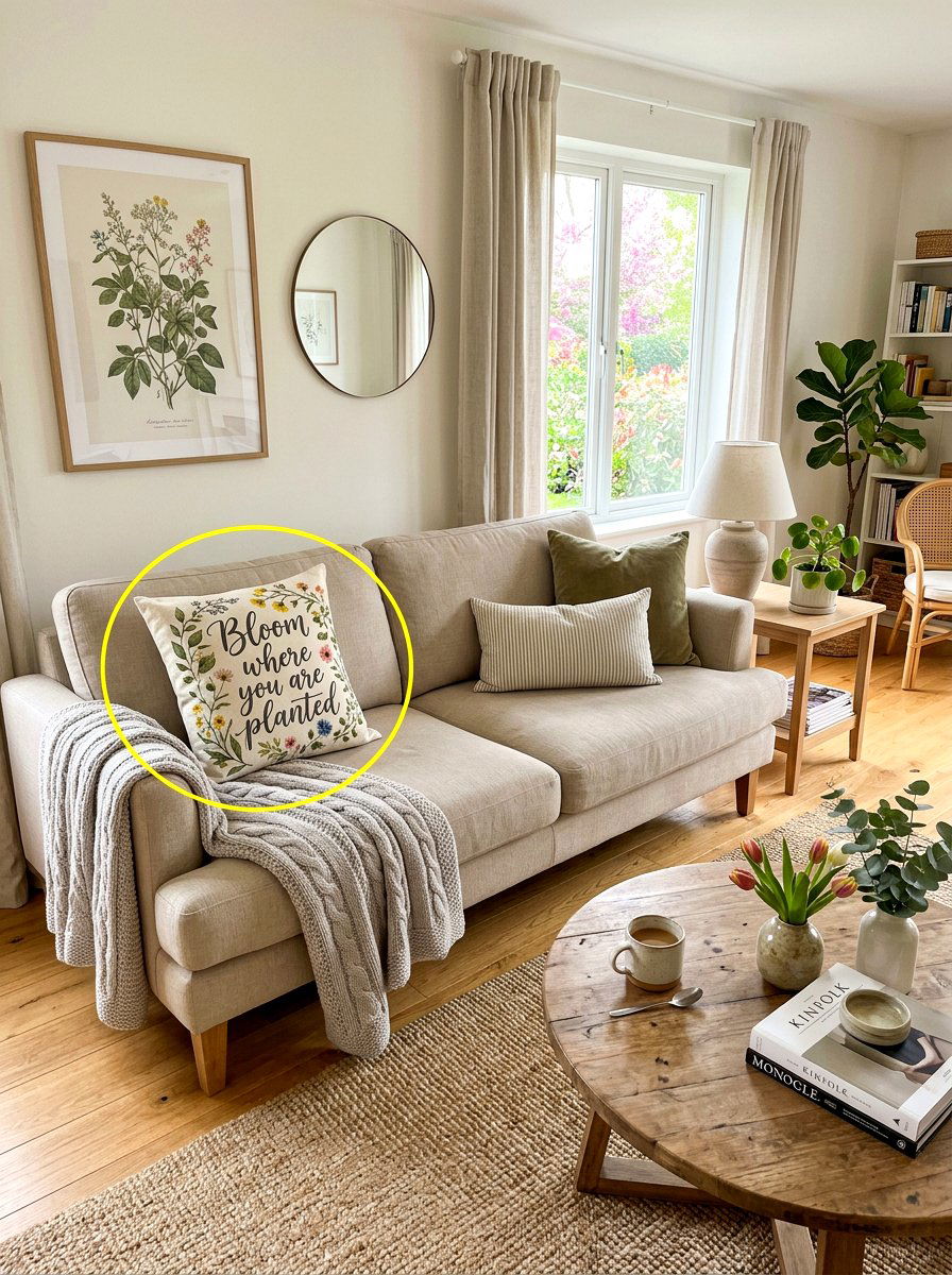 Spring quote pillow - 25 Spring Calligraphy Decor Ideas